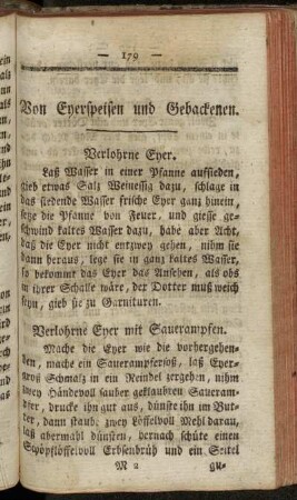 Von Eyerspeisen und Gebackenen.
