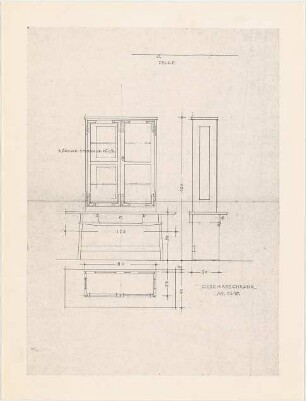Döllgast, Hans; Möbel und Bühnengestaltung - Geschirrschrank (Ansichten)