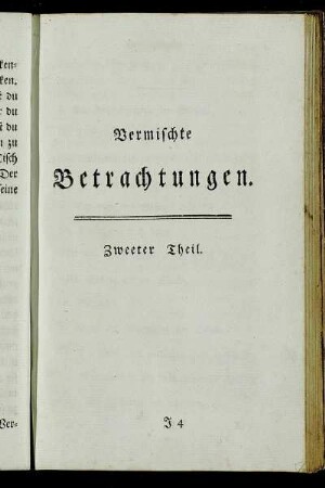 Vermischte Betrachtungen. Zweeter Theil.