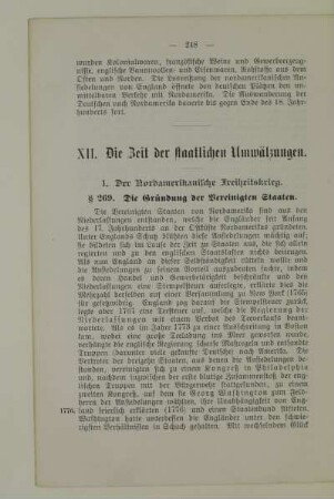 XII. Die Zeit der staatlichen Umwälzungen