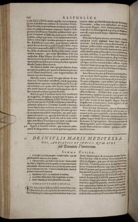De Insulis Maris Mediterranei, Adriatici Et Ionici; Quae Sunt sub Dominio Venetorum.