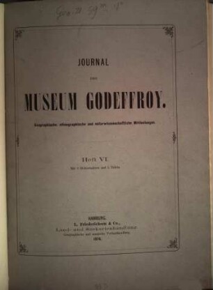 Journal des Museum Godeffroy : geographische, ethnographische und naturwissenschaftliche Mitteilungen, 3. 1873/76 = H. 6 [u.] 8 [u.] 12