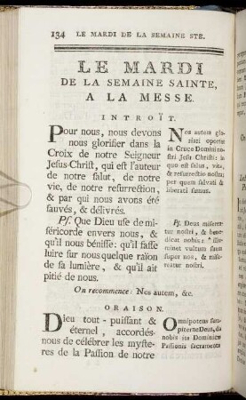 Le Mardi De La Semaine Sainte, A La Messe.