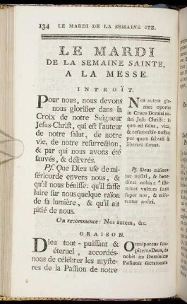 Le Mardi De La Semaine Sainte, A La Messe.