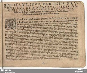 Spectabilibus, egregiis, prudentibus et honoratis viris [...]