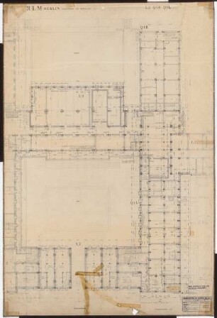Reichsluftfahrtministerium, Berlin: Teilgrundriss L1/L2/Q1 1:100 (Sockelgeschoss)