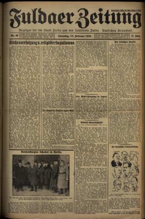 Ausgabe vom Dienstag, den 25. Februar 1930.