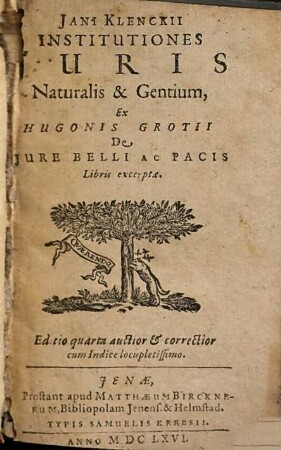 Institutiones Iuris Naturalis et Gentium ex Hugo Grotio