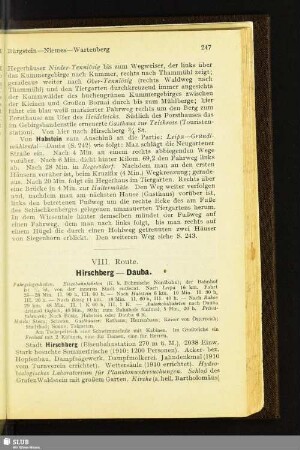 VIII. Route. Hirschberg – Dauba