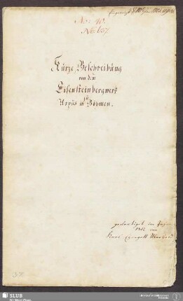 Kurze Beschreibung von dem Eisensteinbergwerk zu Arpus in Böhmen - 17.6544 4.