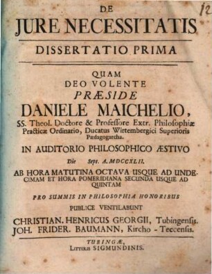 De Iure necessitatis, 1