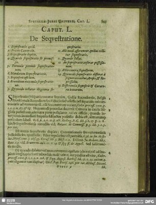 Caput L. De Sequestratione
