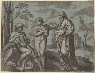 Die Erschaffung Evas (nach einem Fresko Raffaels in Rom, Loggien des Vatikan)
