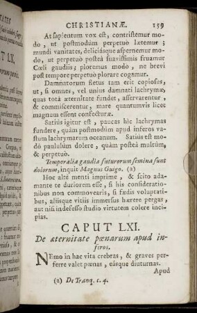 Caput LXI. De æternitate pœnarum apud inferos - Caput LXX. Quô insuper modô animas lucraris possimus