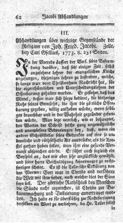 Abhandlungen über wichtige Gegenstände der Religion. T.1.