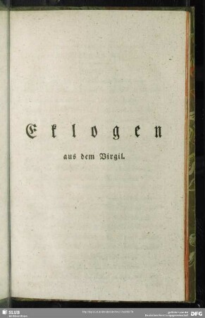 Eklogen aus dem Virgil