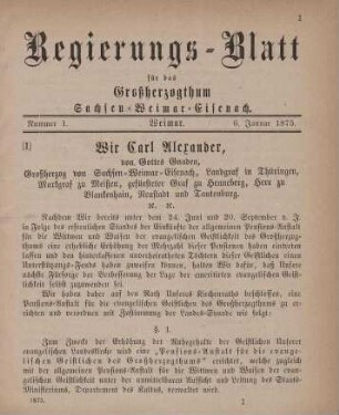 Nr. 1 : 6. Januar 1875