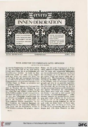 27: Neue Arbeiten von Ferdinand Götz, München