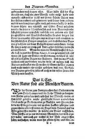 Das II. Cap. Von Natur sind alle Menschen Bauren