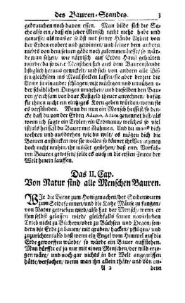 Das II. Cap. Von Natur sind alle Menschen Bauren