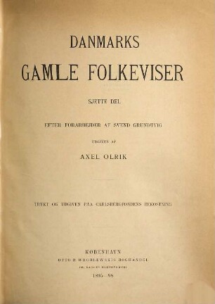 Danmarks gamle folkeviser, 1