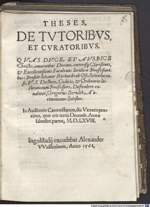 Theses de tutoribus et curatoribus