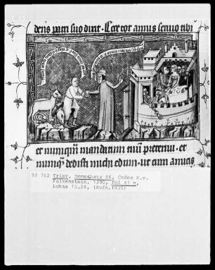 Perikopenbuch des Erzbischofs Kuno von Falkenstein: Die Parabel vom verlorenen Sohn