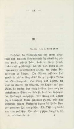 III. [Thiers' Transaktionsbemühungen]
