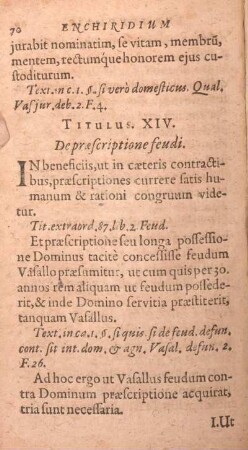 Titulus XIV. De praescriptione feudi.