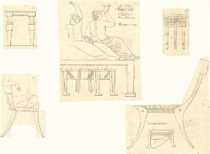 Gmelin, Leopold; Sammlung Gmelin: Handzeichnungen - Folio 9 - Vasenmalerei (Ansichten, Teilansichten)