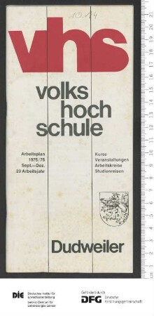 Programm 1. Semester 1975/1976