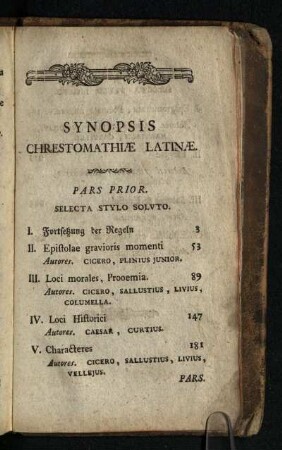Synopsis Chrestomathiae Latinae