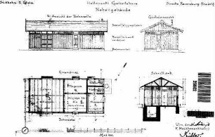 Gerbertshaus: Nebengebäude Grundriß,Querschnitt,Ansichten
