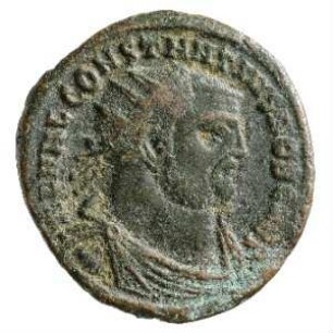 Münze, Follis (Follaro), 296 - 297 n. Chr.
