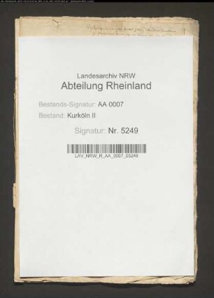 Zusammenstellung der kölnischen Gebrechen, insbesondere mit Jülich, Kleve und Berg, u.a. wegen der Uferbauten