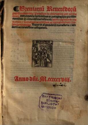Breviarium Benedictinum, 2. - Pars aestivalis. - 1519
