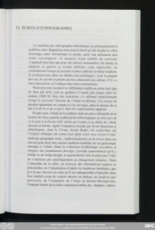 IV. Écrits D'Ethnographes