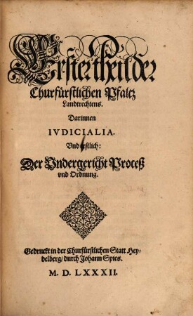 ChurFürstlicher Pfaltz Landt-Recht, [1]