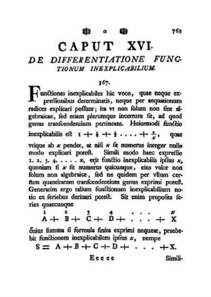 Caput XVI. De Differentiatione Functionum Inexplicabilium.