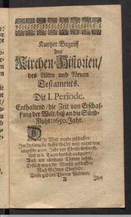 Kirchen-Historie des Alten Testaments.