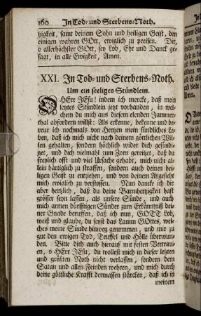 XXI. In Tod- und Sterbens-Noth – XXIII. Vom ewigen Leben