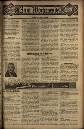 Zweite Ausgabe vom Sonntag, den 18. September 1932.