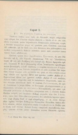 Caput I. ... De dialecto Ionica recentiore.