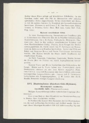 XVI. Blastomykosen (Saccharo-Oido-Mykosen)