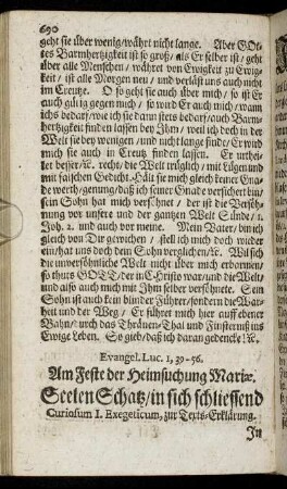 Evangel. Luc. 1, 39-56. Am Feste der Heimsuchung Mariæ.