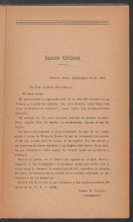 Juicios críticos