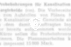 Probebohrungen für Kanalisation