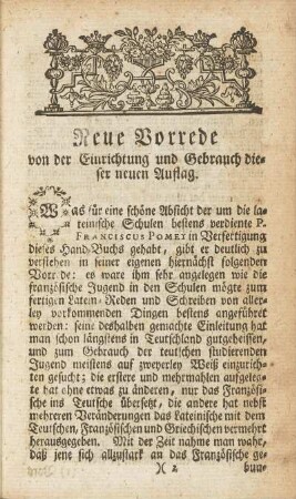 Neue Vorrede von der Einrichtung und Gebrauch dieser neuen Auflag.