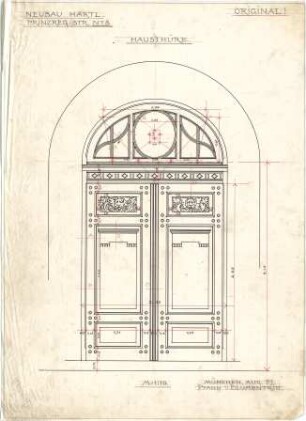 Pfann, Paul; München, Prinzregentenstr. 8; Haus Hartl - Haustür (Ansicht)