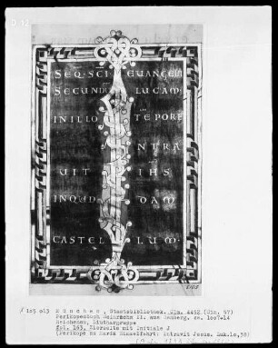Perikopenbuch Kaiser Heinrichs II. für den Bamberger Dom — Zierseite mit Initiale J, Folio 163